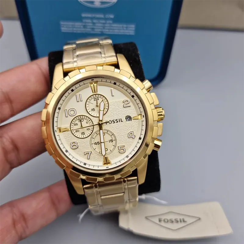 Fossil Dean Chronograph Champagne Dial Men's Watch- FS4867